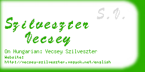 szilveszter vecsey business card